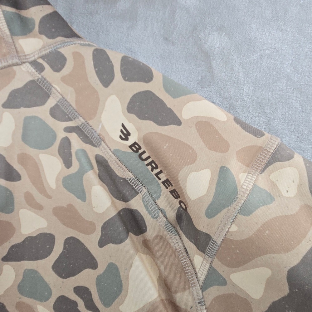 Burlebo Duke Tech Hoodie Mens Medium Brown Camo DWR Water Repellent Mid Layer - Picture 8 of 8